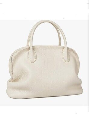NIB Genuine Leather Satchel Handbag Shoulder Crossbody Cream